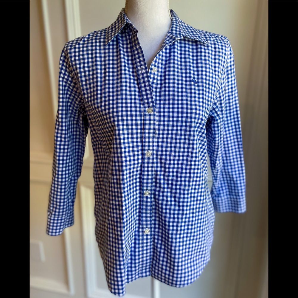 Ralph Lauren Gingham Button Down Top - image 1